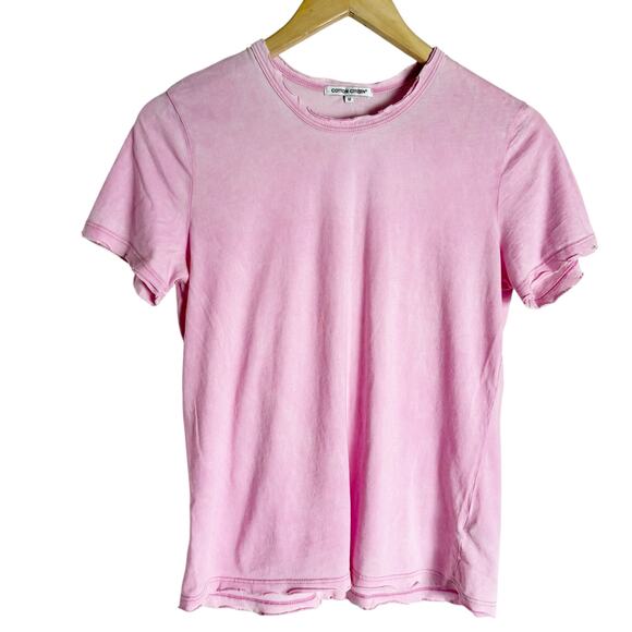 Cotton Citizen Pink Burnout Short Sleeve Crewneck T-Shirt Size Medium - Picture 1 of 6